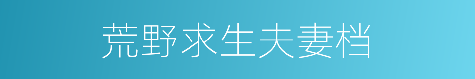 荒野求生夫妻档的同义词