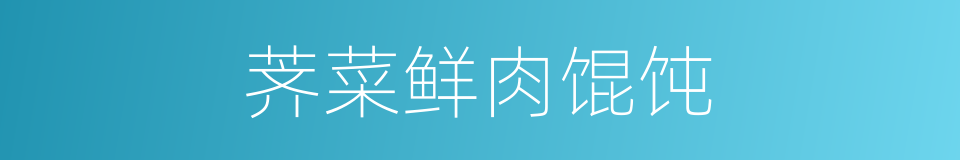 荠菜鲜肉馄饨的同义词