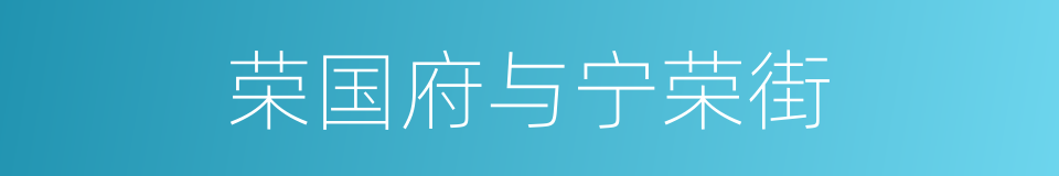 荣国府与宁荣街的同义词