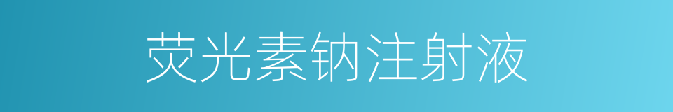 荧光素钠注射液的同义词