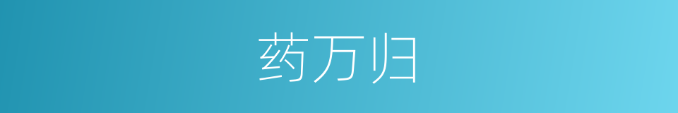 药万归的同义词