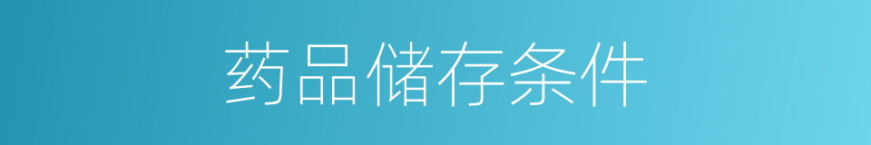 药品储存条件的同义词