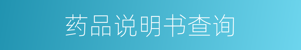 药品说明书查询的同义词
