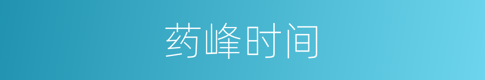 药峰时间的同义词