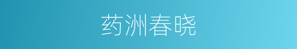 药洲春晓的同义词