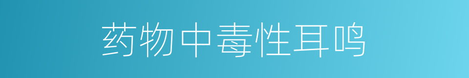 药物中毒性耳鸣的同义词