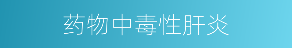 药物中毒性肝炎的同义词