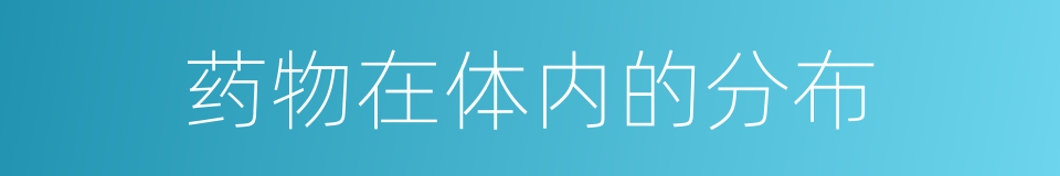 药物在体内的分布的同义词
