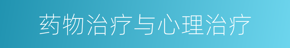 药物治疗与心理治疗的同义词