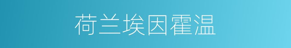 荷兰埃因霍温的同义词