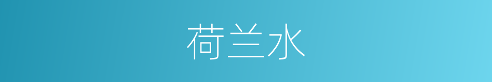 荷兰水的同义词