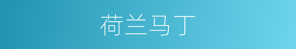 荷兰马丁的同义词