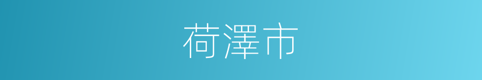 荷澤市的同義詞