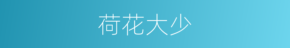 荷花大少的意思