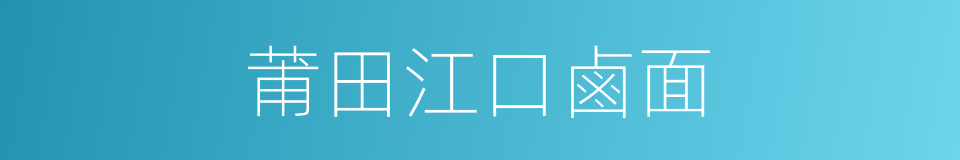 莆田江口鹵面的同義詞