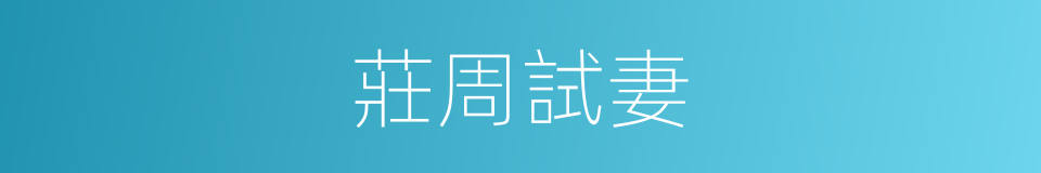 莊周試妻的同義詞