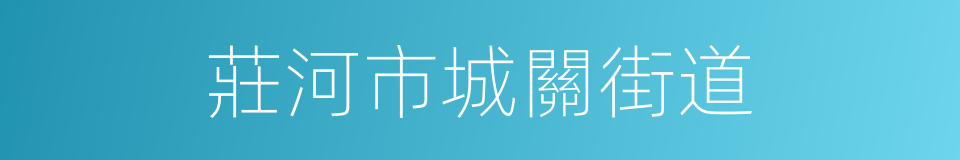 莊河市城關街道的同義詞