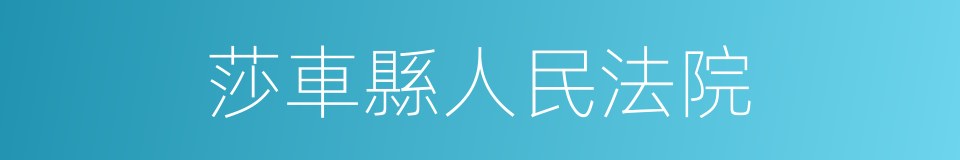 莎車縣人民法院的同義詞