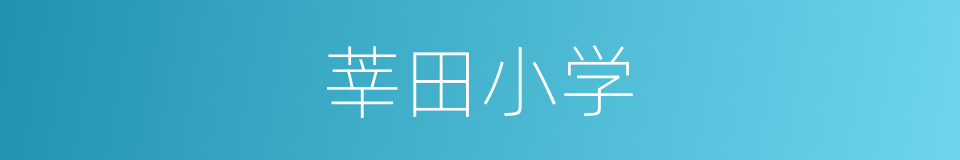 莘田小学的同义词