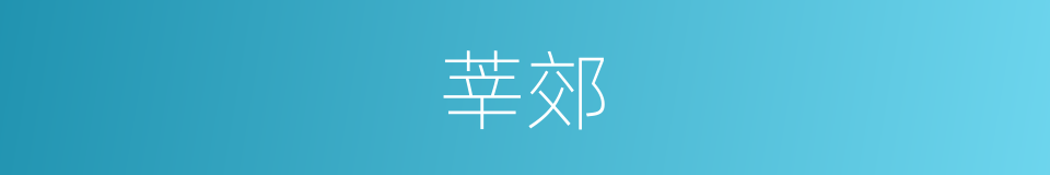 莘郊的同义词