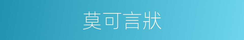 莫可言狀的同義詞