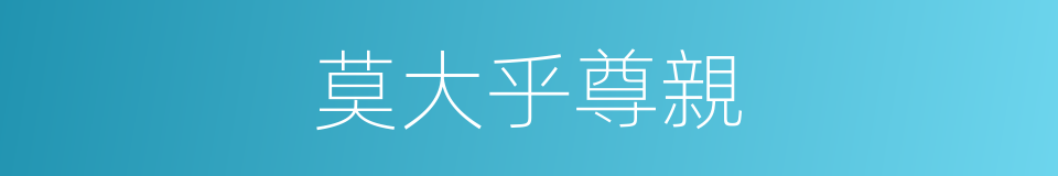 莫大乎尊親的同義詞