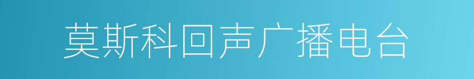 莫斯科回声广播电台的同义词