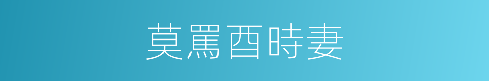 莫罵酉時妻的同義詞