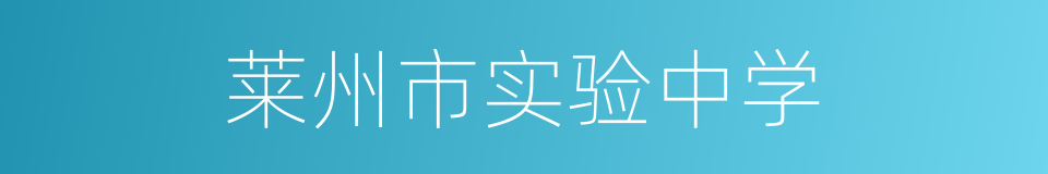 莱州市实验中学的同义词