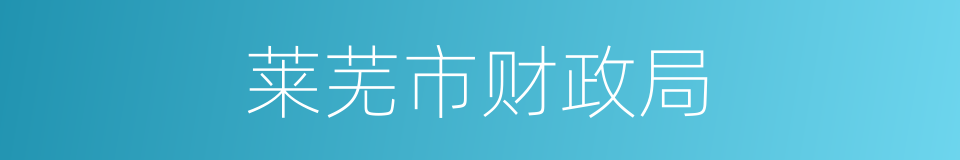 莱芜市财政局的同义词