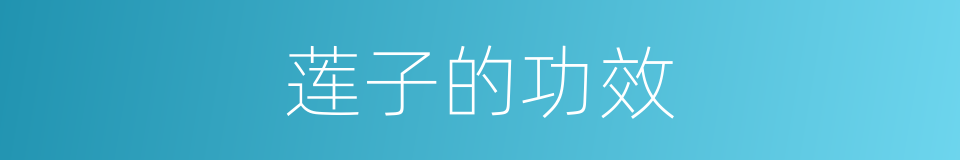 莲子的功效的同义词