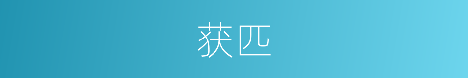 获匹的意思