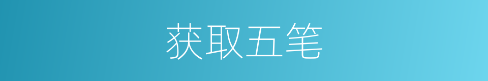 获取五笔的意思
