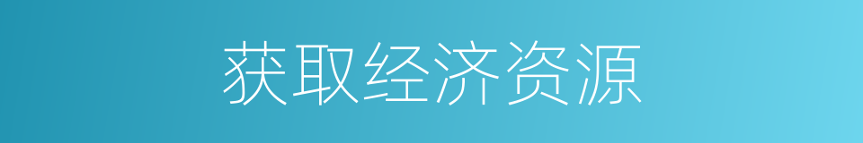 获取经济资源的同义词