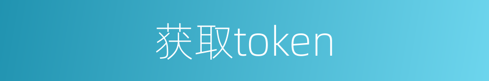 获取token的同义词