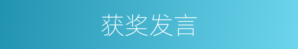 获奖发言的同义词