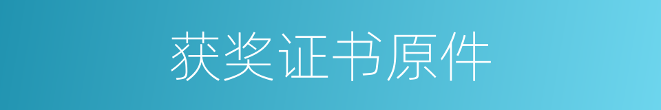 获奖证书原件的同义词