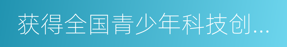 获得全国青少年科技创新大赛的同义词