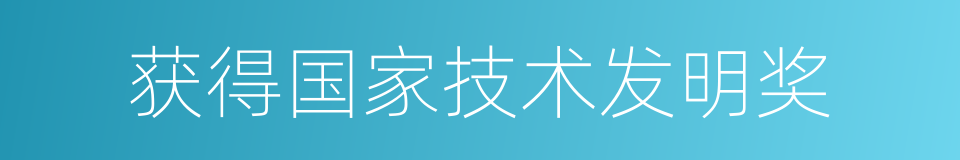 获得国家技术发明奖的同义词