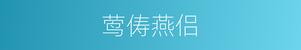 莺俦燕侣的同义词