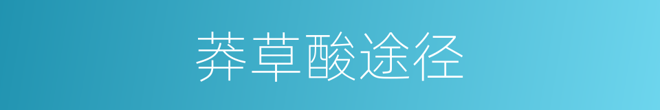 莽草酸途径的同义词