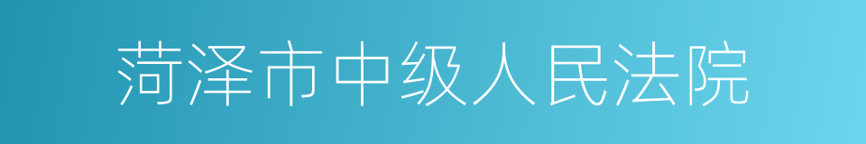 菏泽市中级人民法院的同义词