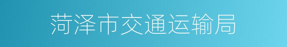 菏泽市交通运输局的同义词