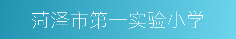 菏泽市第一实验小学的同义词