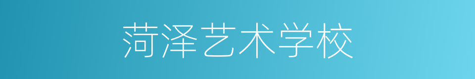菏泽艺术学校的同义词