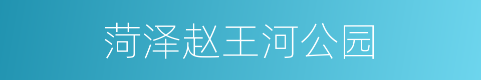 菏泽赵王河公园的同义词