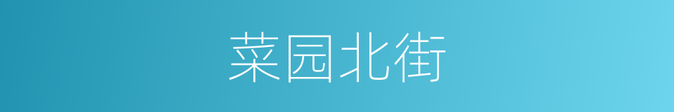 菜园北街的同义词