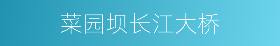 菜园坝长江大桥的同义词