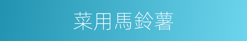 菜用馬鈴薯的同義詞