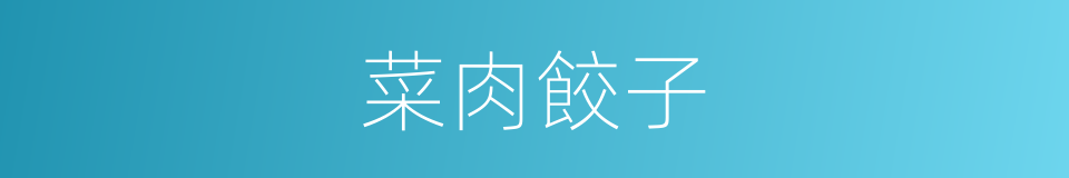 菜肉餃子的同義詞